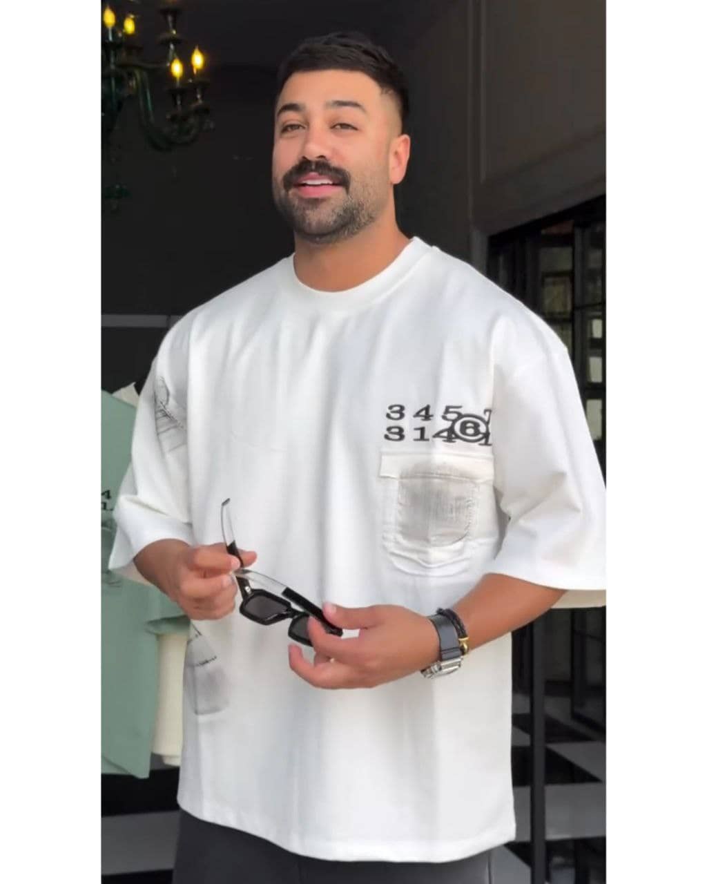 تیشرت باکسی نخی مردانع ۰۰۲۶